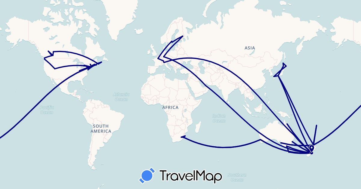 TravelMap itinerary: driving in United Arab Emirates, Australia, Canada, Switzerland, Germany, Finland, Fiji, France, Italy, Japan, Lesotho, New Zealand, Sweden, United States, South Africa (Africa, Asia, Europe, North America, Oceania)